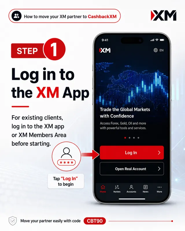 Step 1 — Log in to the XM App