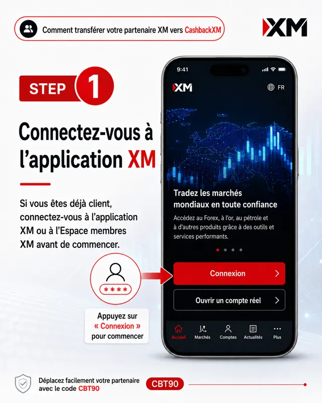 Étape 1 — Connectez-vous à l'app XM