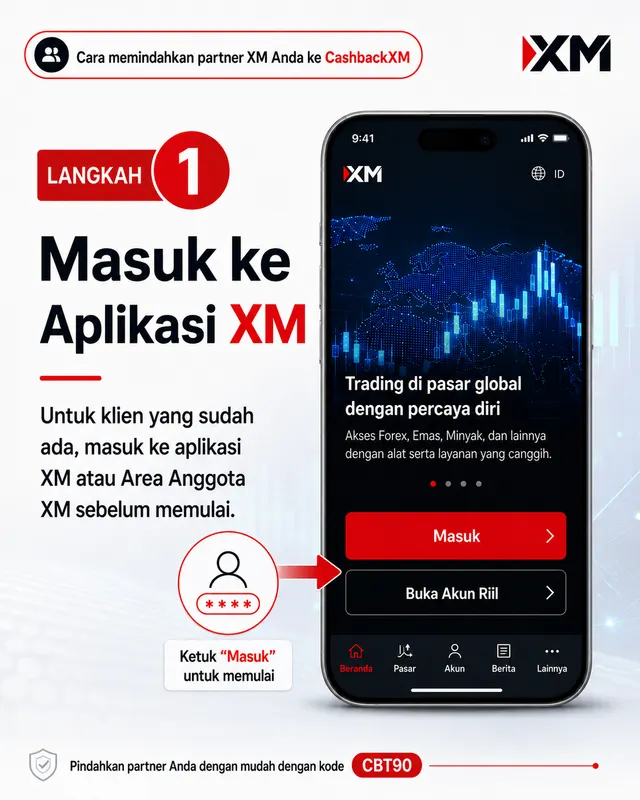 Langkah 1 — Masuk ke aplikasi XM