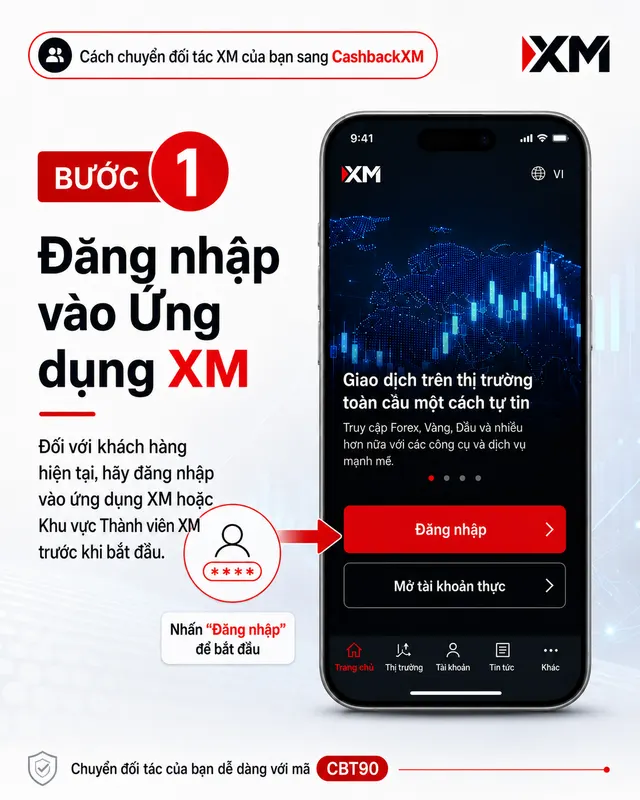 Bước 1 — Đăng nhập ứng dụng XM