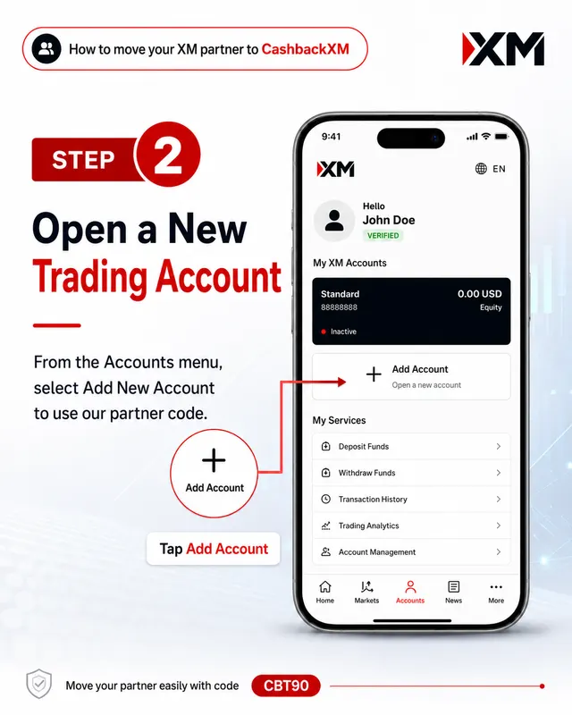 Step 2 — Open a new trading account