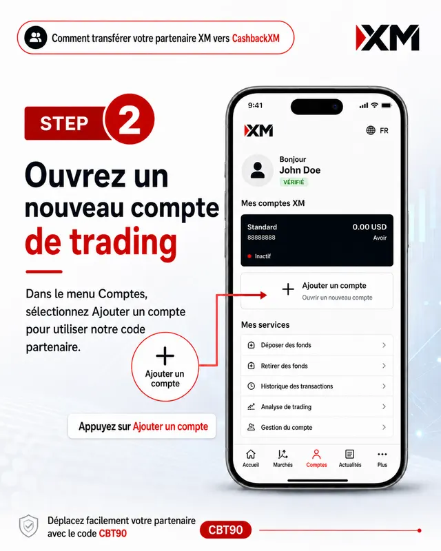 Étape 2 — Ouvrez un nouveau compte de trading