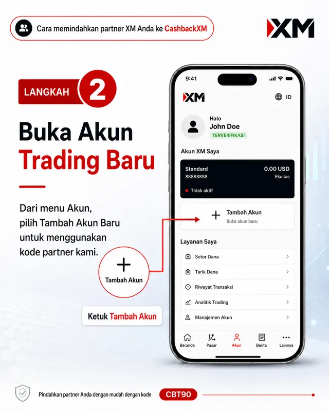 Langkah 2 — Buka akun trading baru