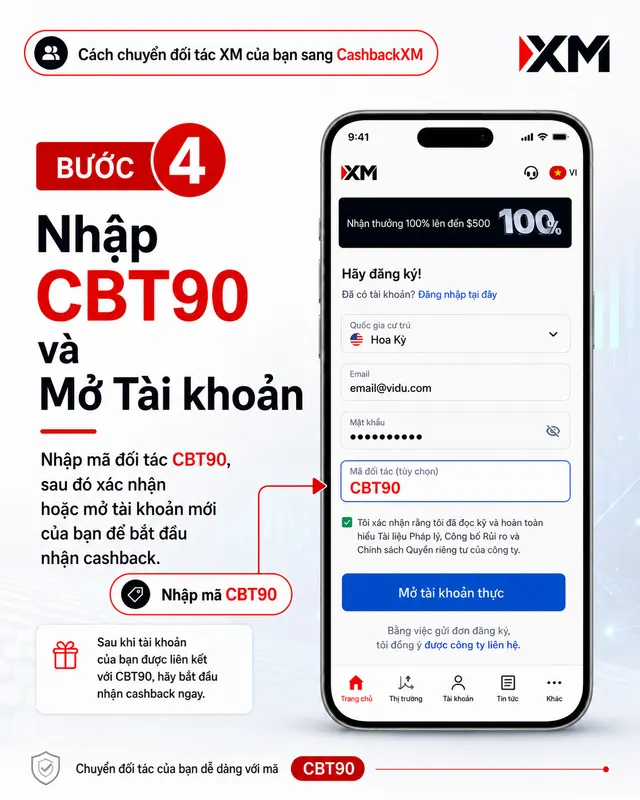 Bước 4 — Nhập mã đối tác CBT90